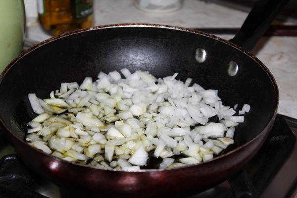 Sautee onions in a pan