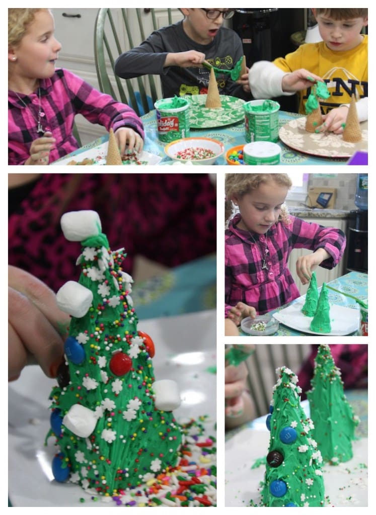 Easy Christmas Craft Ideas For The Kids: Frosting Ice Cream Cone Trees