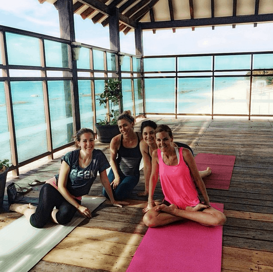 doing yoga at Generations Riviera Maya by Karisma