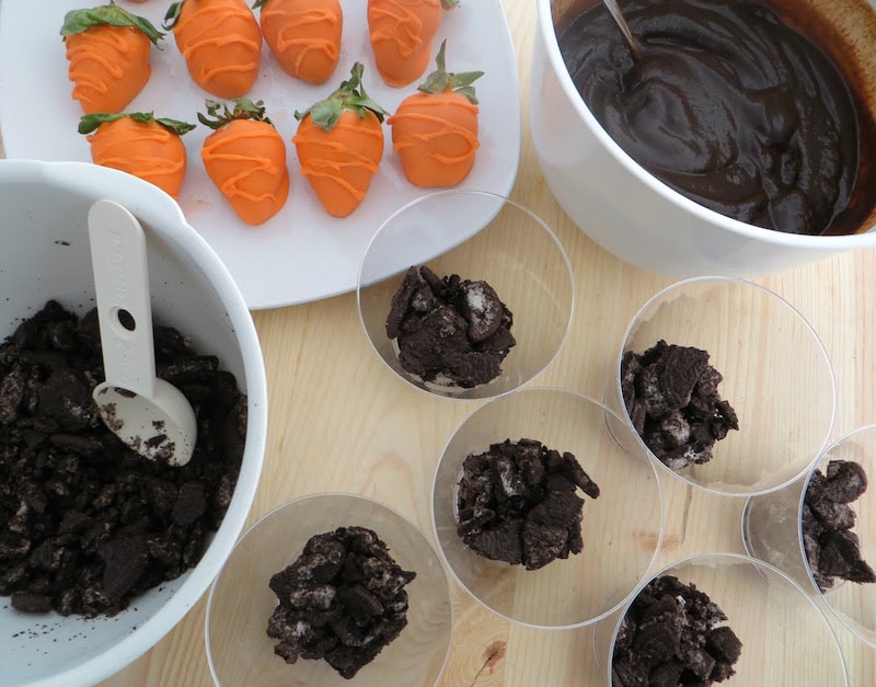 oreo and pudding dessert idea for Easter