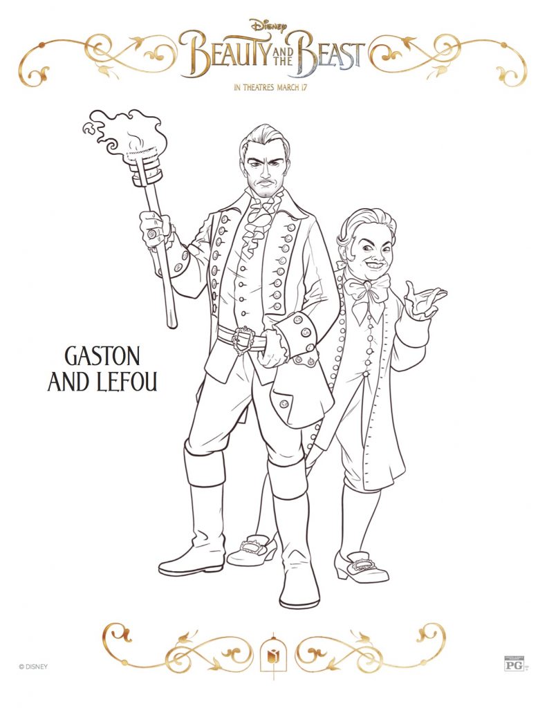 Free Beauty and The Beast coloring sheets