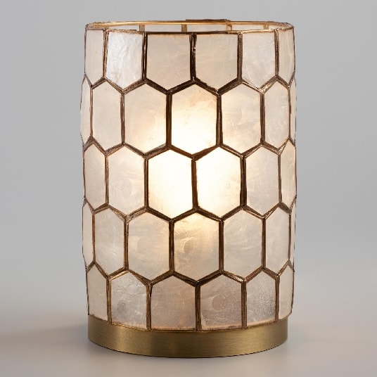 Gold Capiz Honeycomb Table Lamp