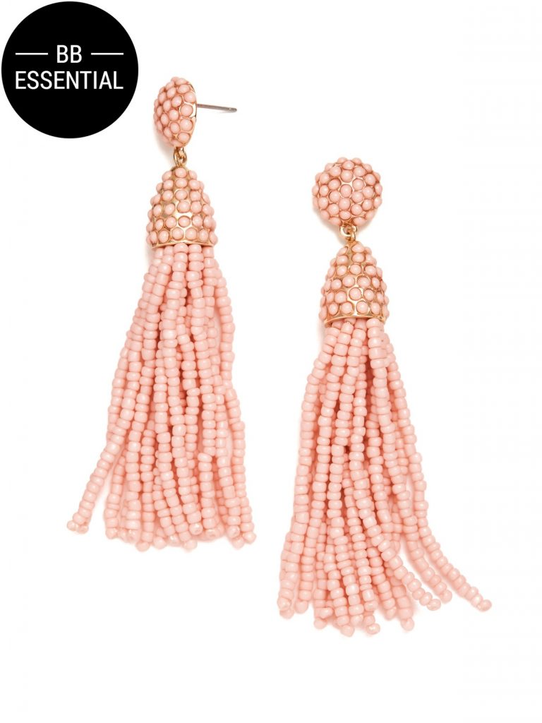 Coral tassel earrings