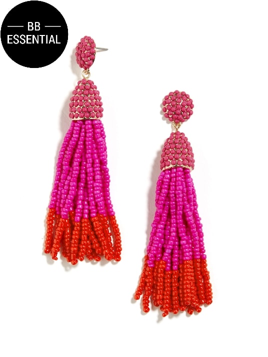 hot pink tassel earrings