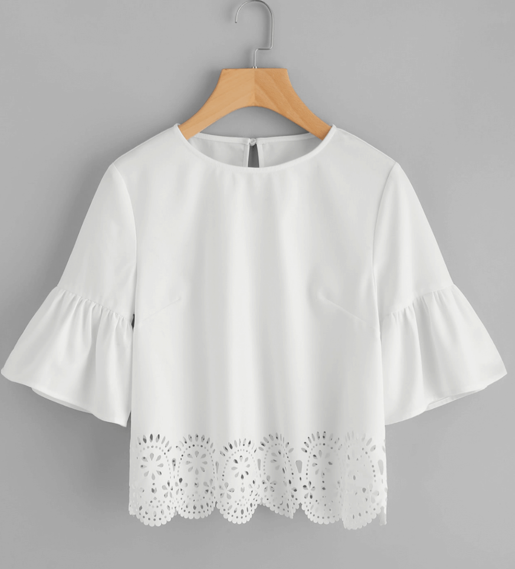 V-Cut Neck Scalloped Laser Cut Top: Today's Obsession - Lady and the Blog