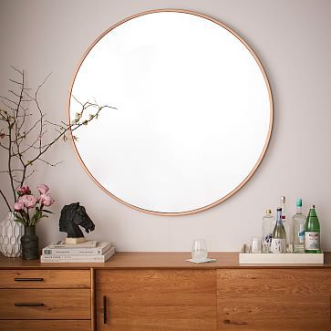 Metal Framed Oversized Round, Mirror, Rose Gold: Today's Obsession