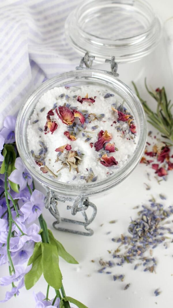 Bath Salt Recipe Made With Dried Herbs