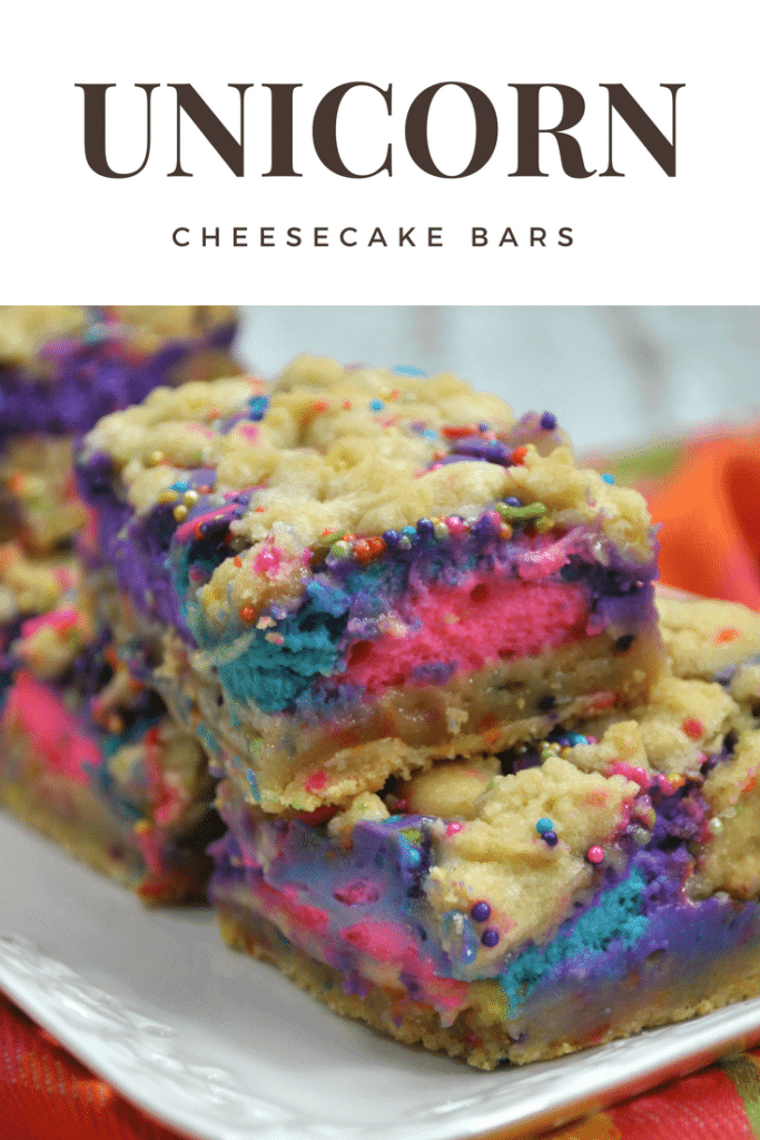 Unicorn Dessert Idea - Rainbow Cheesecake Bars Recipe Unicorn Dessert Idea - Rainbow Cheesecake Bars Recipe