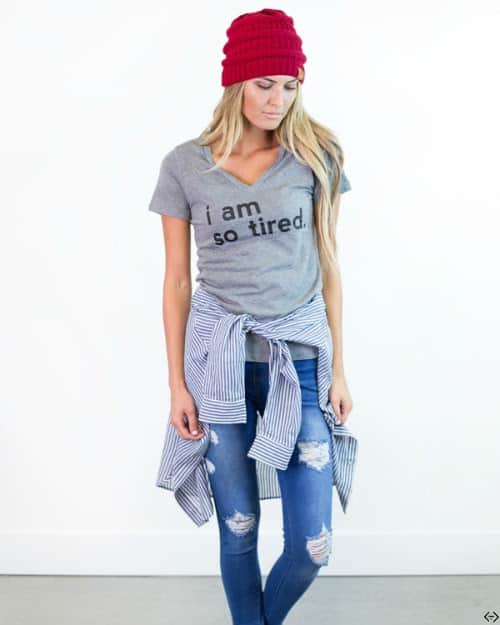 i am so tired graphic tee for women
