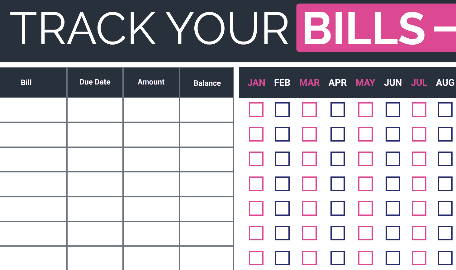 Free Bill Payment Tracker Printable - How To Organize Bills Every Month