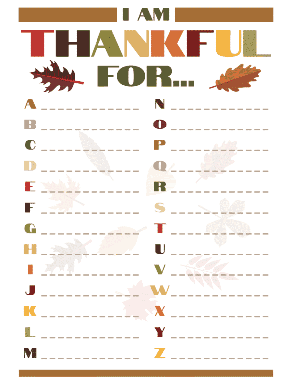 Things To Be Thankful For - Thanksgiving Activity Sheet