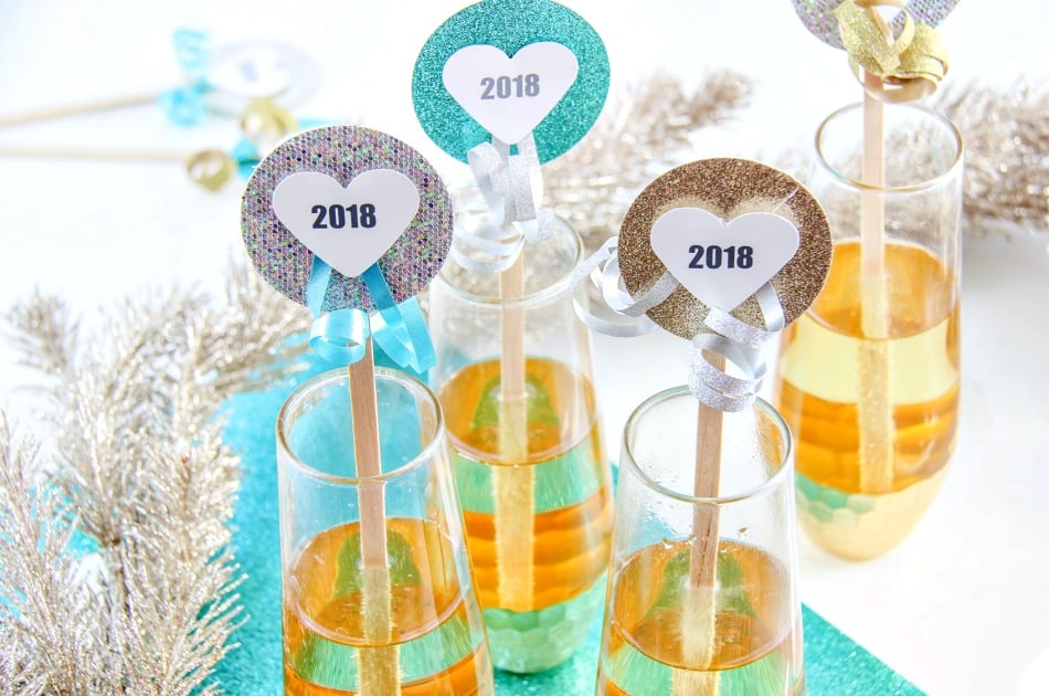 New Year's Eve DIY Craft - Handmade Drink Stirrers for New Year's Eve Parties