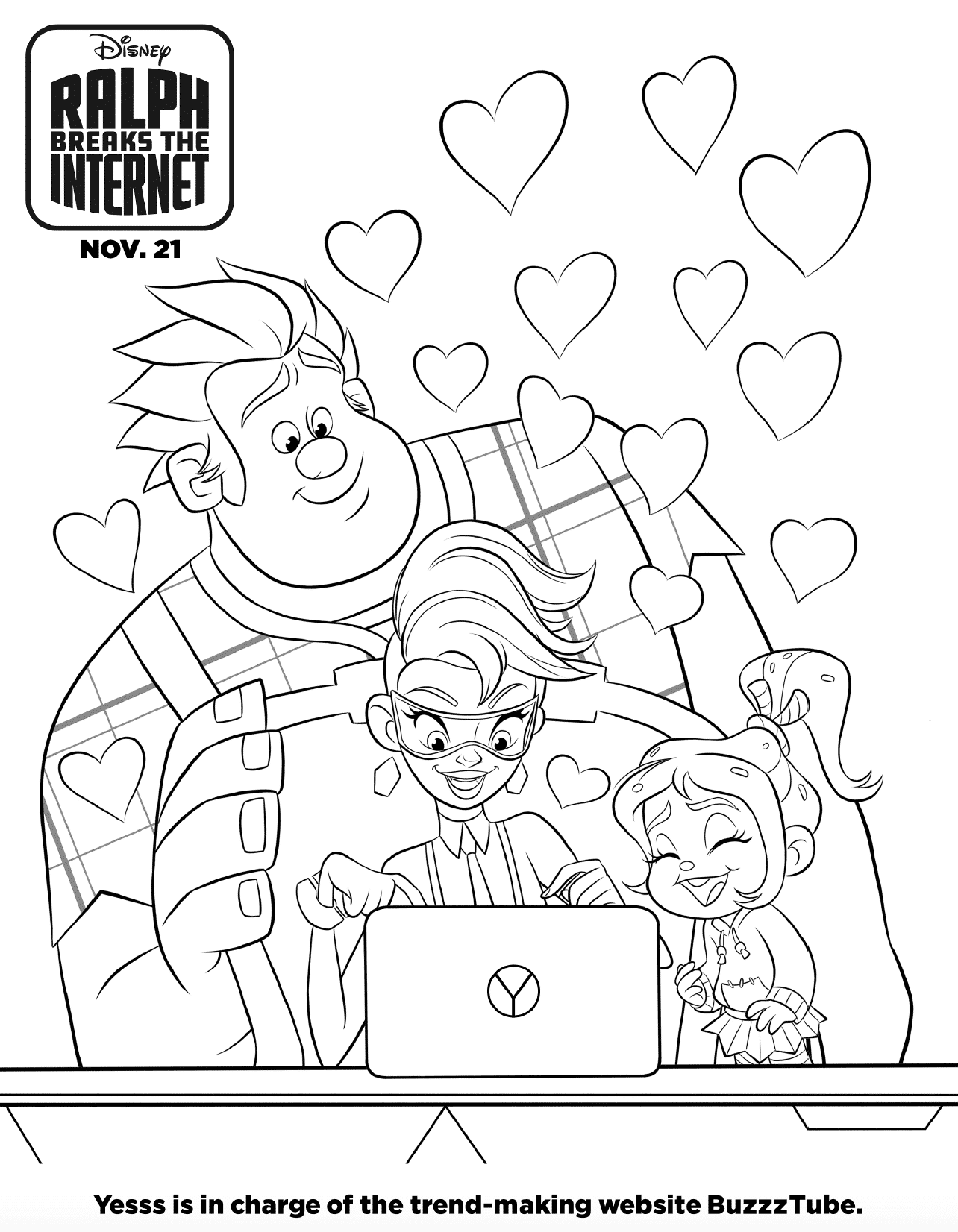 Ralph Breaks The Internet Coloring Pages.