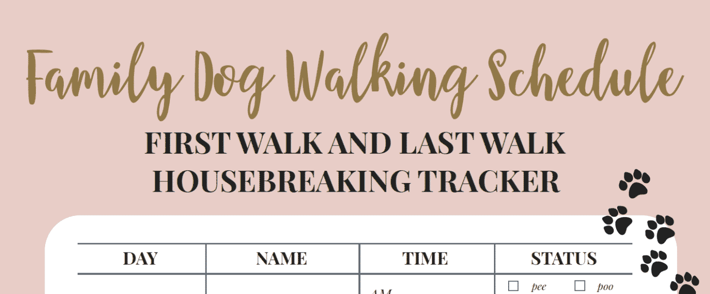 Family Dog Walking Schedule Tracker Free Printable