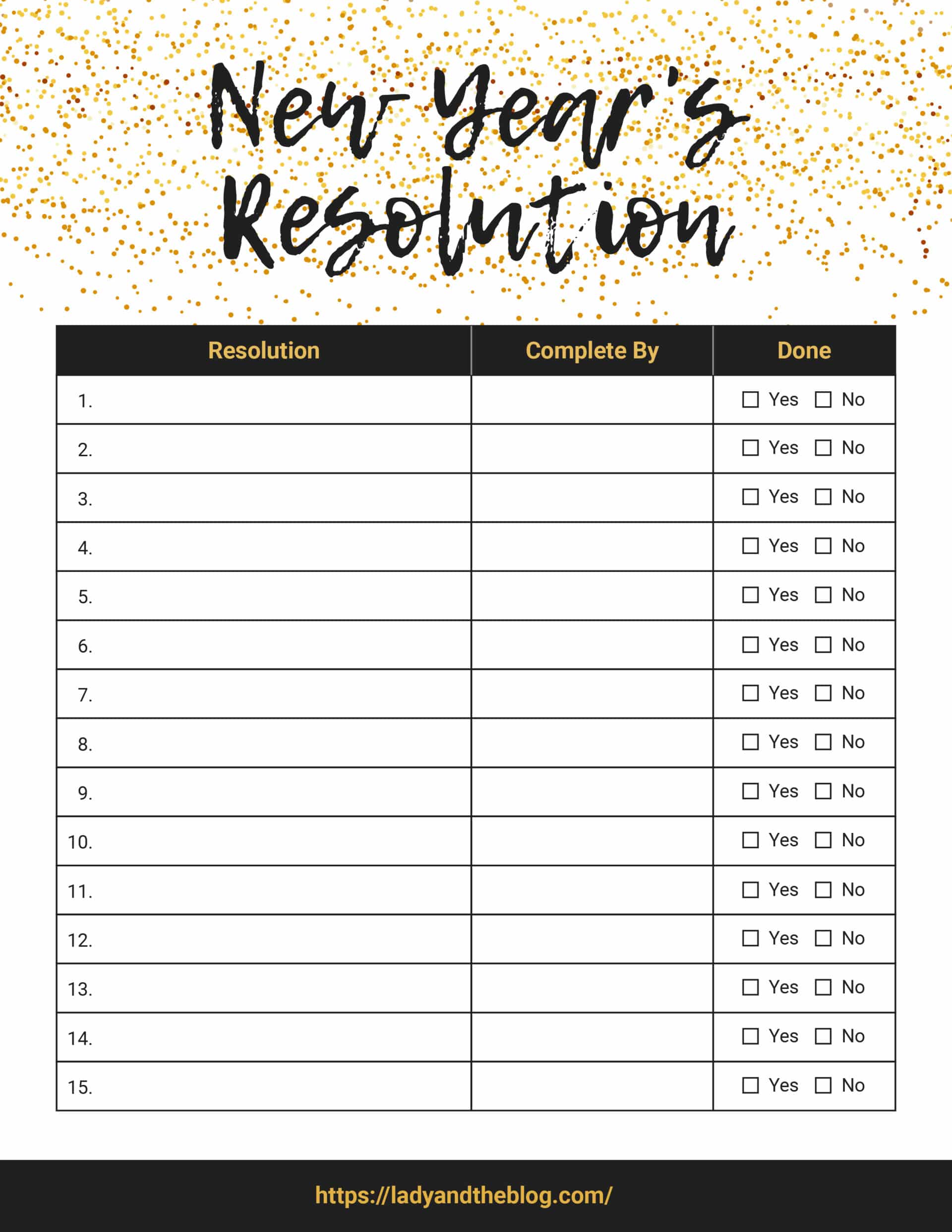 New Year's Resolution List - Free Promise Printable Here