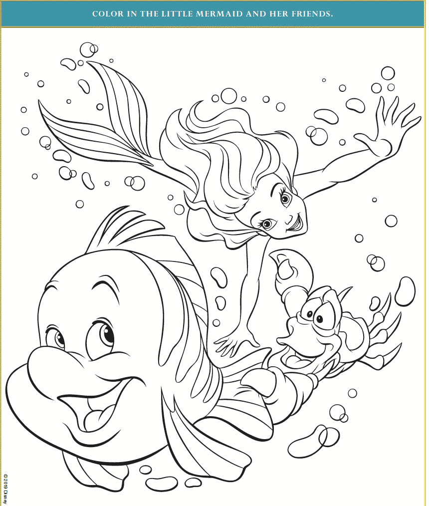 Little Mermaid Coloring Pages Activity Kit
