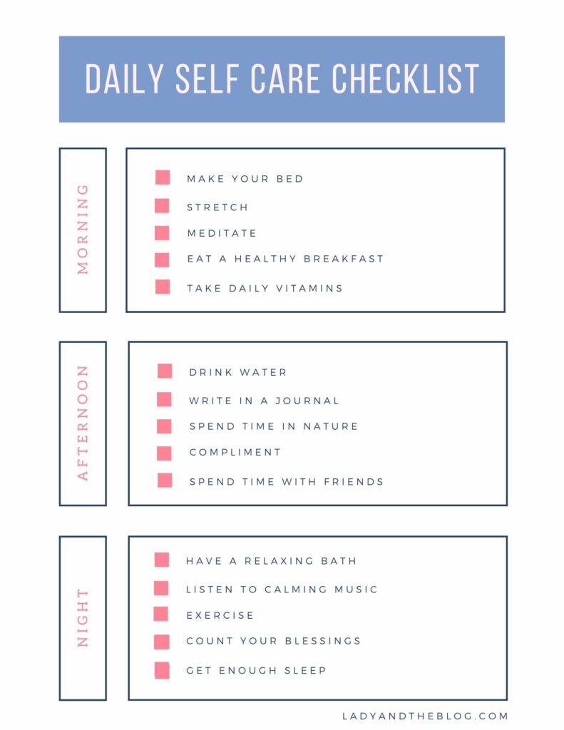 self care checklist pdf