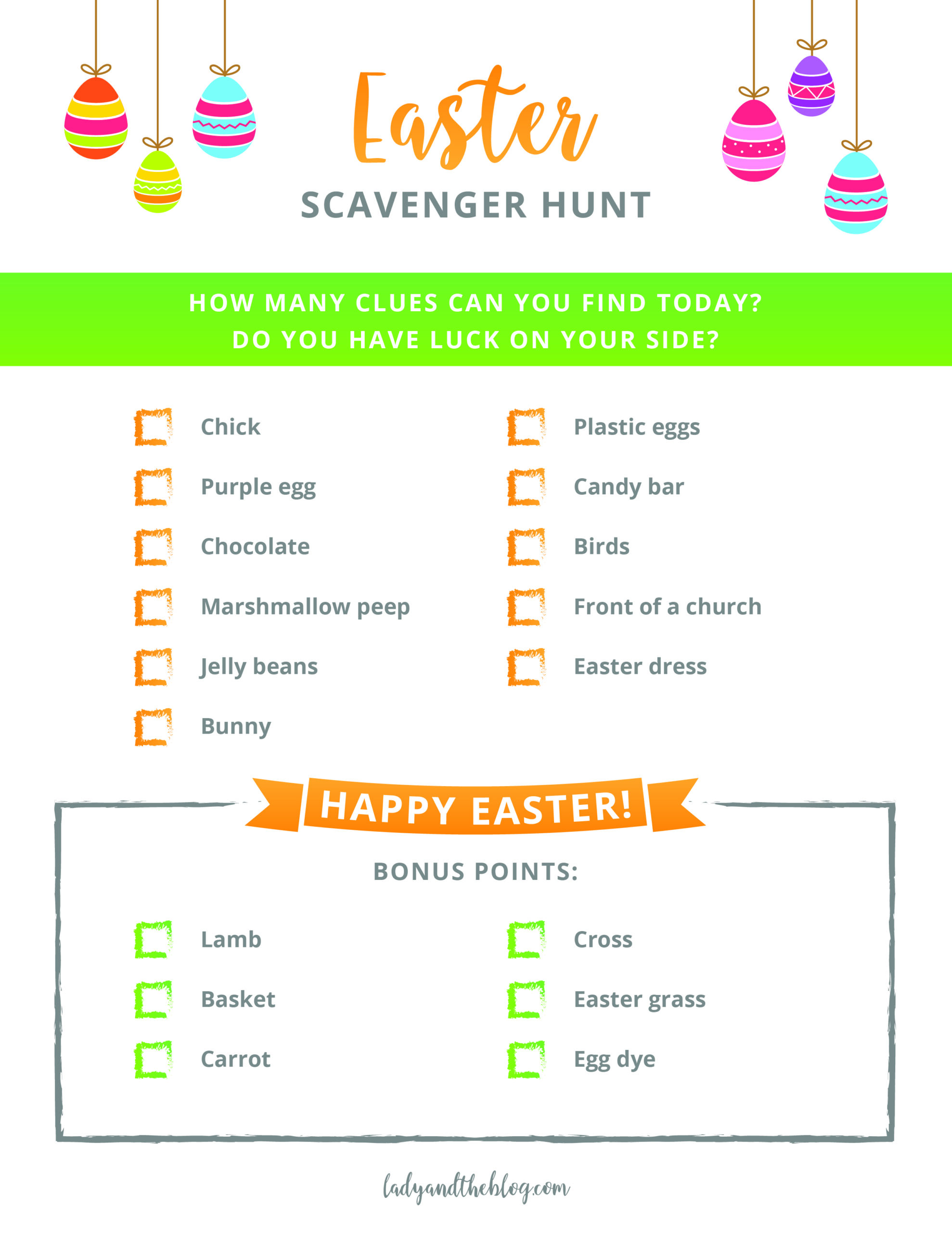 Easter Scavenger Hunt for kids