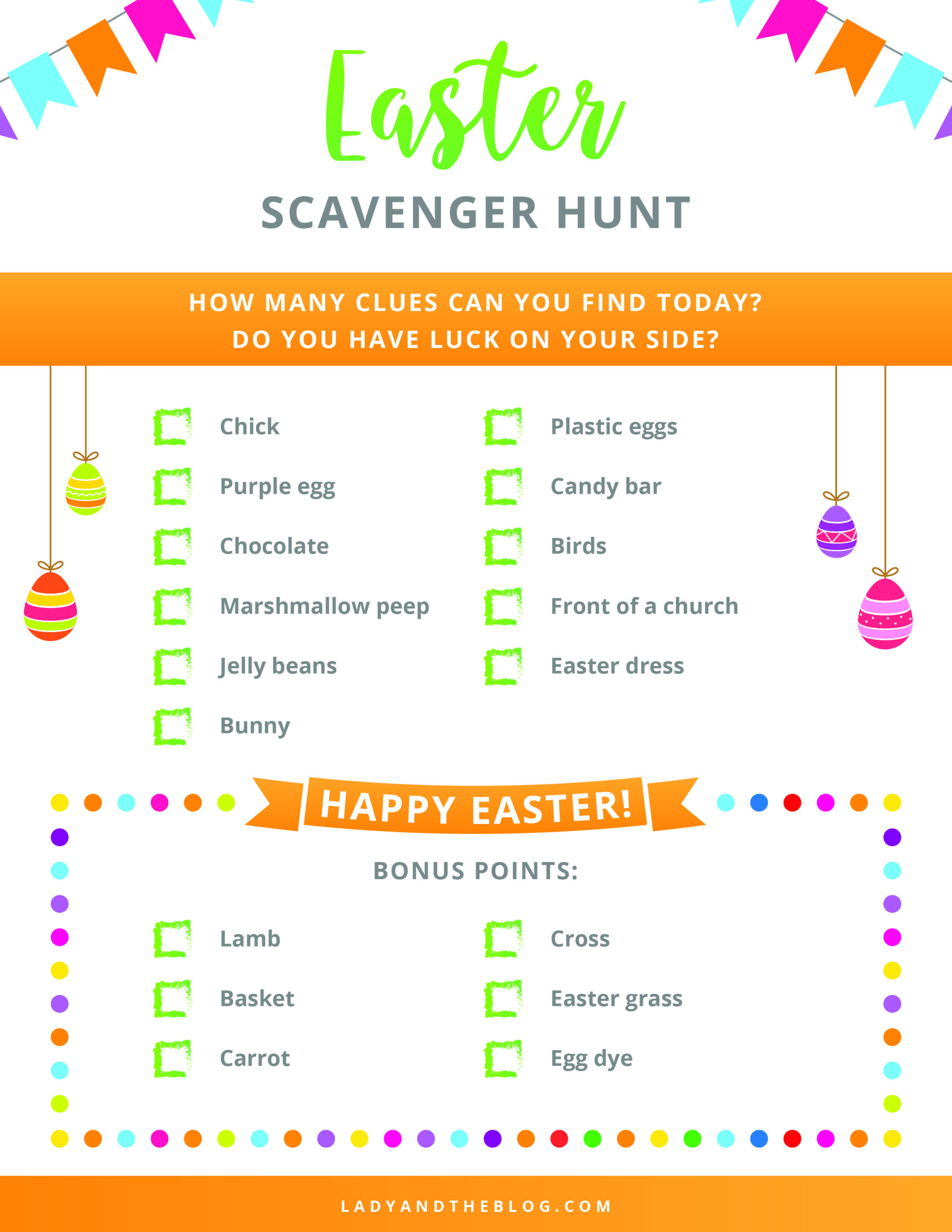 Easy And Fun Easter Scavenger Hunt For Kids - Free Printable