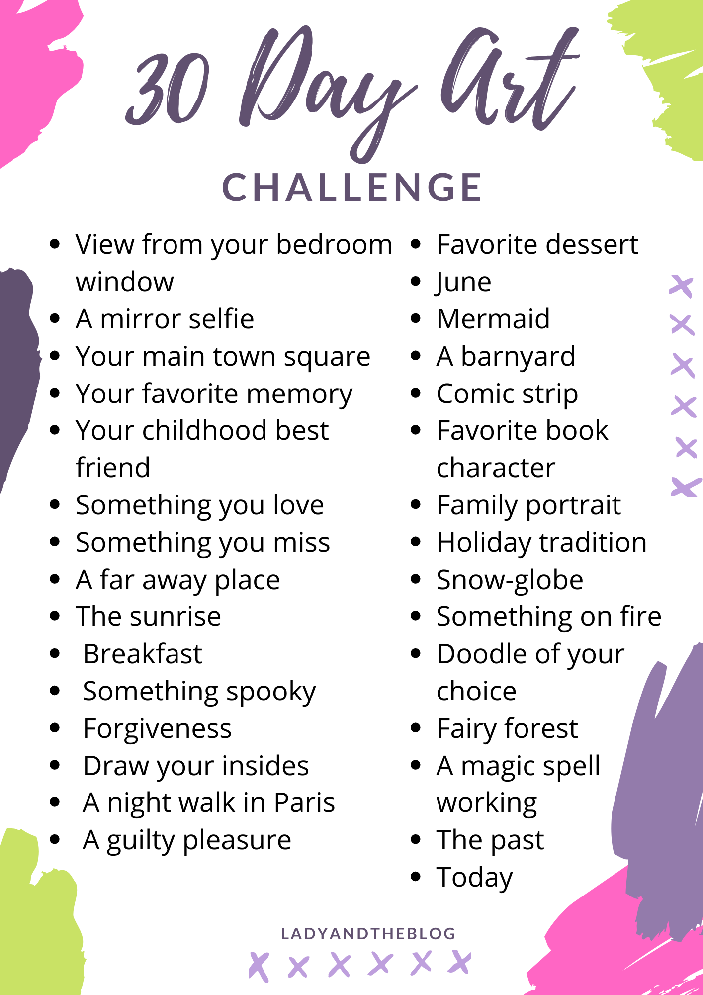 Take The 30 Day Drawing Challenge Fun Daily Prompts Filled With