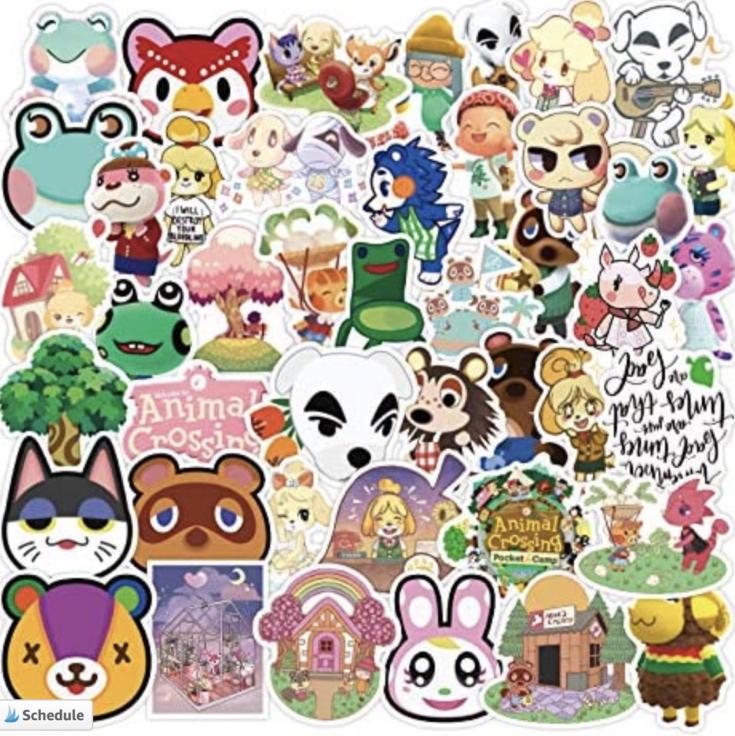 Popular Game Sticker, Animal Crossing Stickers Water Bottles Big 50-Pack
