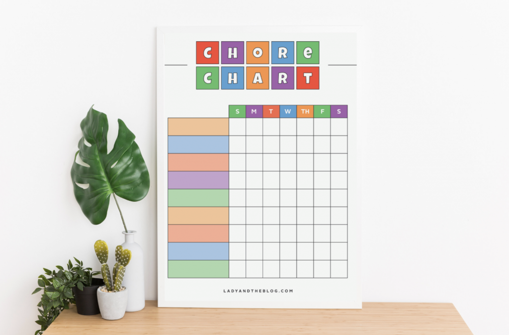weekly chore chart printable