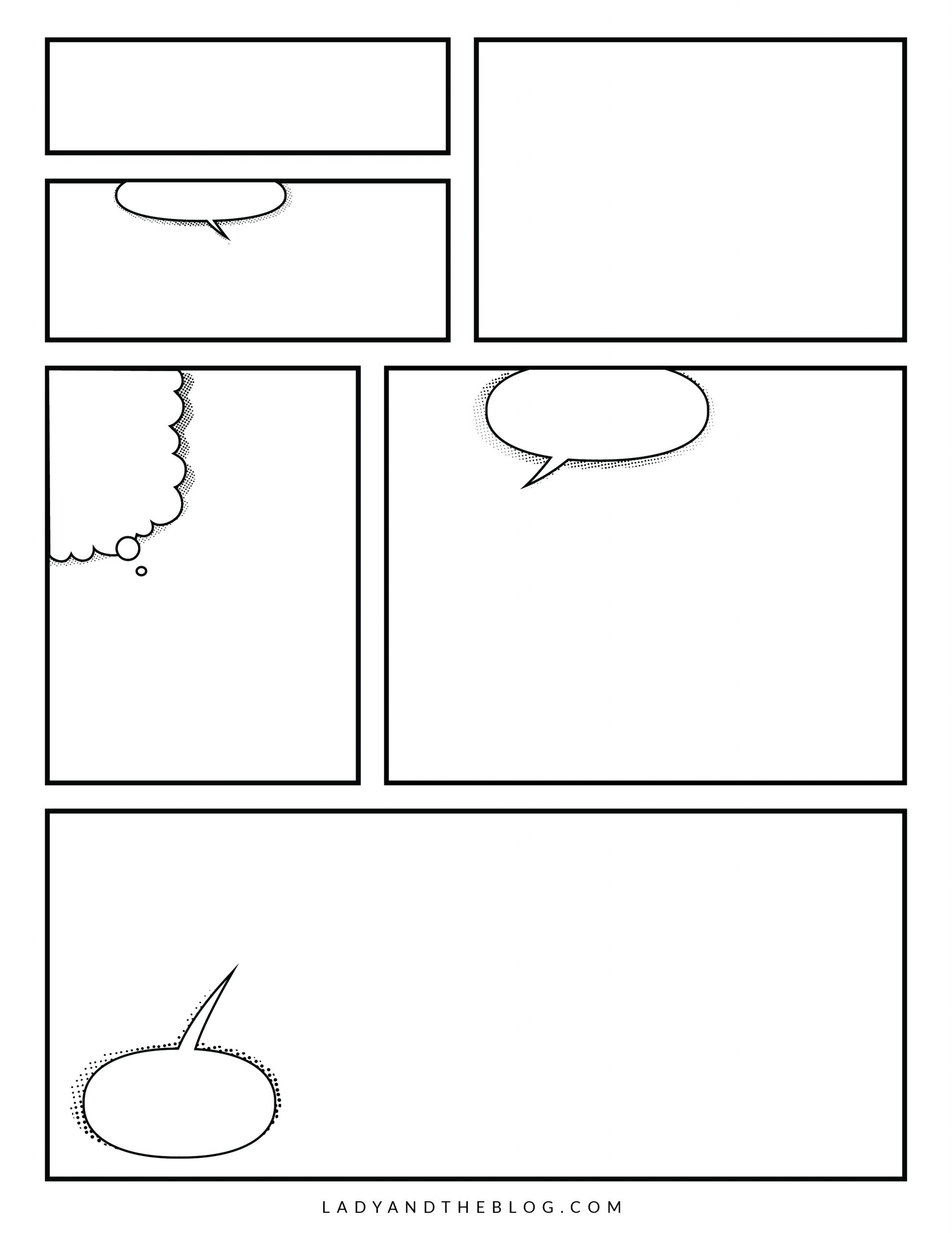 Printable Blank Comic Book Template Make Your Own Comic Books