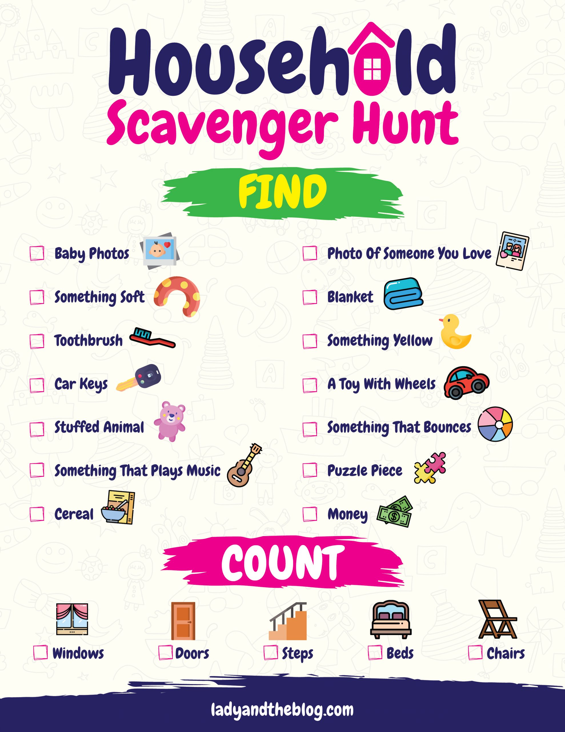 Indoor Scavenger Hunt List   Household Scavenger Hunt Scaled 