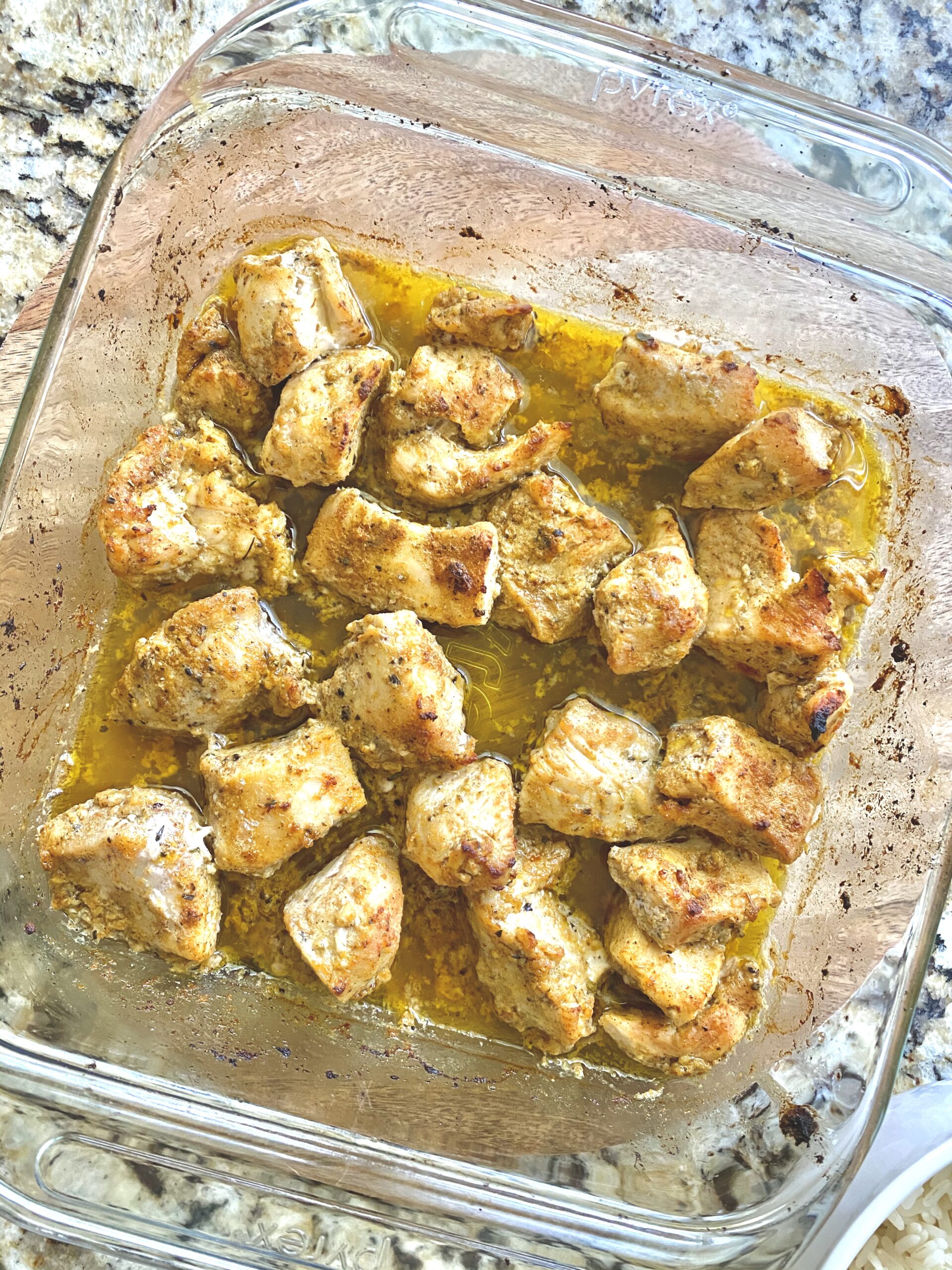 baked garlic chicken bits