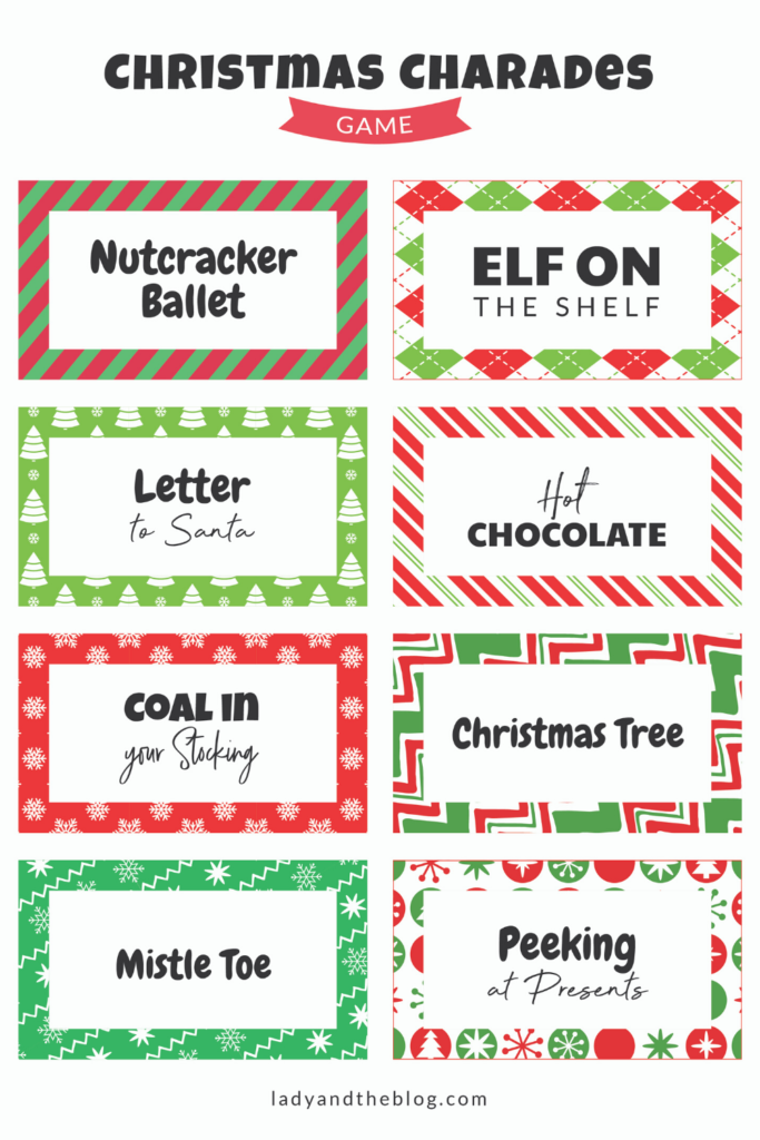 Free Printable Christmas Charades Printable Templates