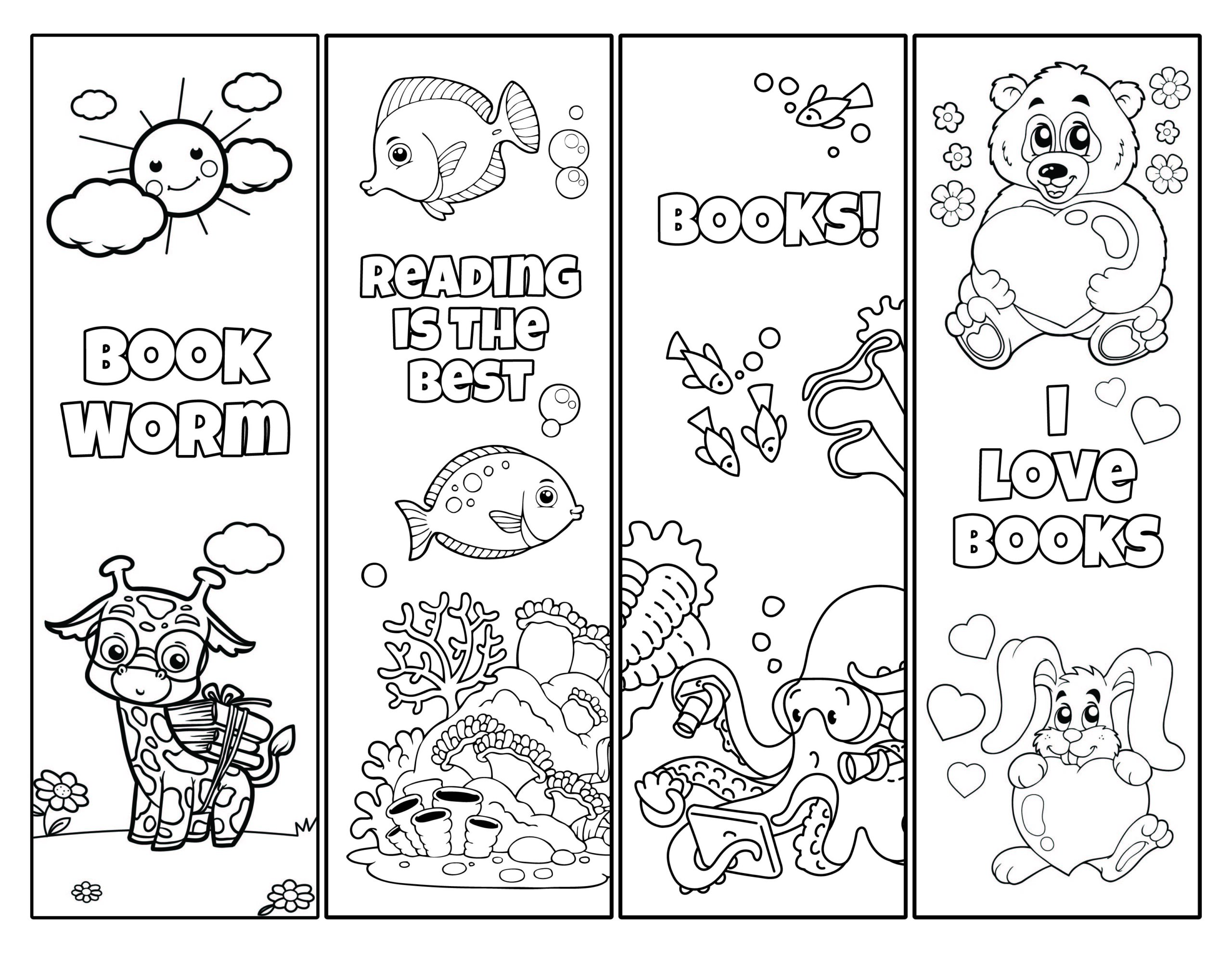 Printable Coloring Bookmarks