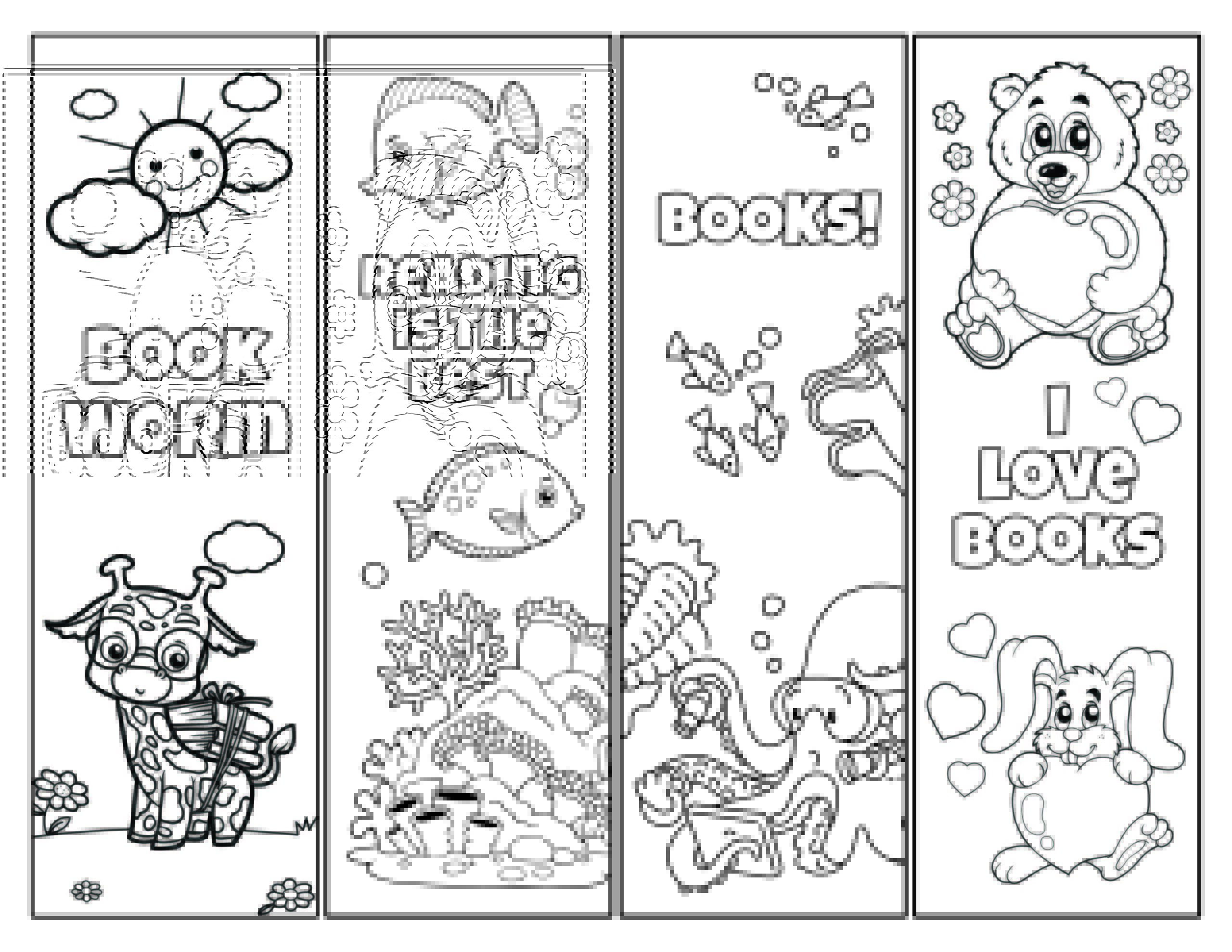 Cute Free Printable Bookmarks To Color