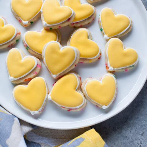 Image for Yellow Heart-Shaped Rainbow Funfetti Cookies