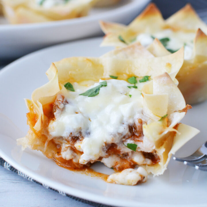 wonton lasagna cups