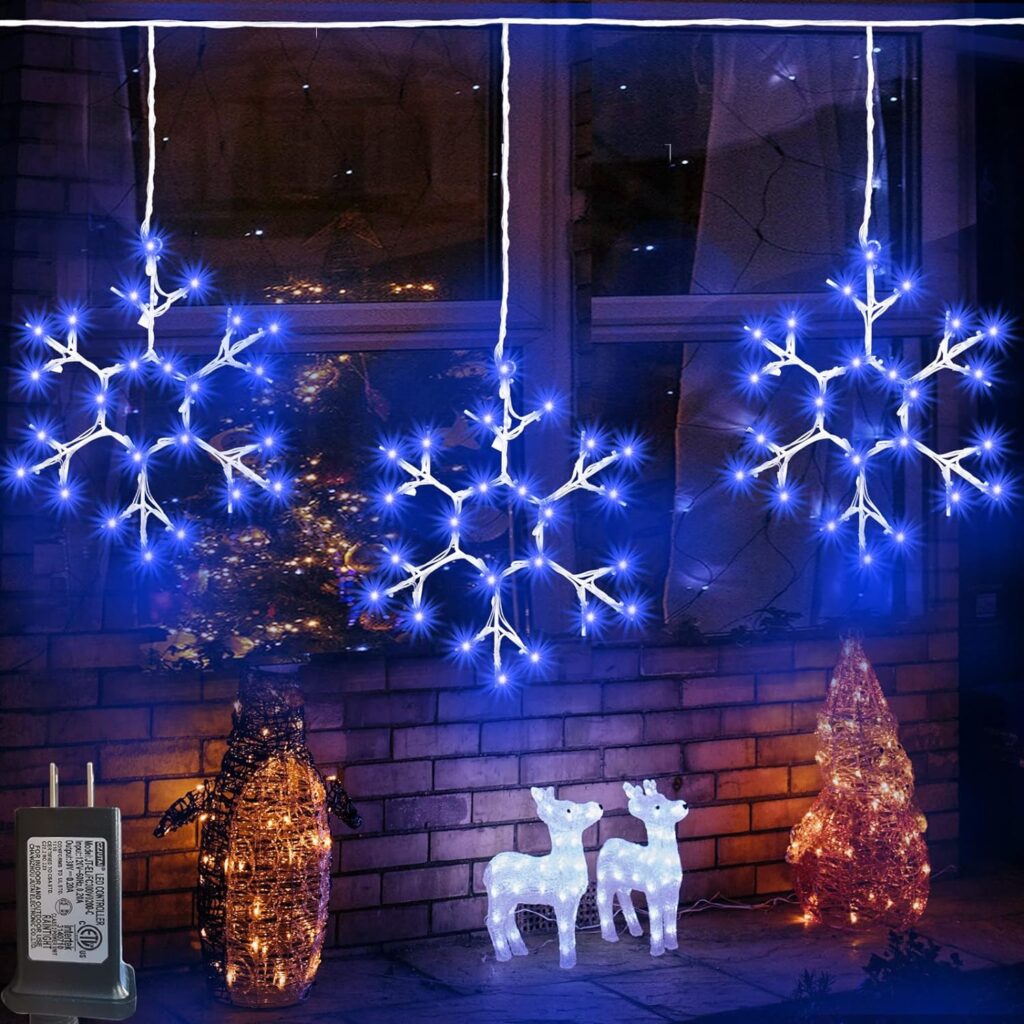 Blue and White Snowflake Decorations