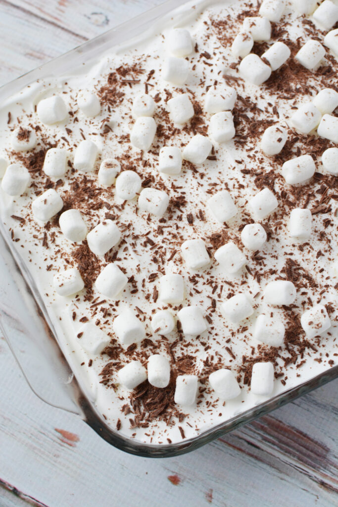 Layered hot cocoa dessert