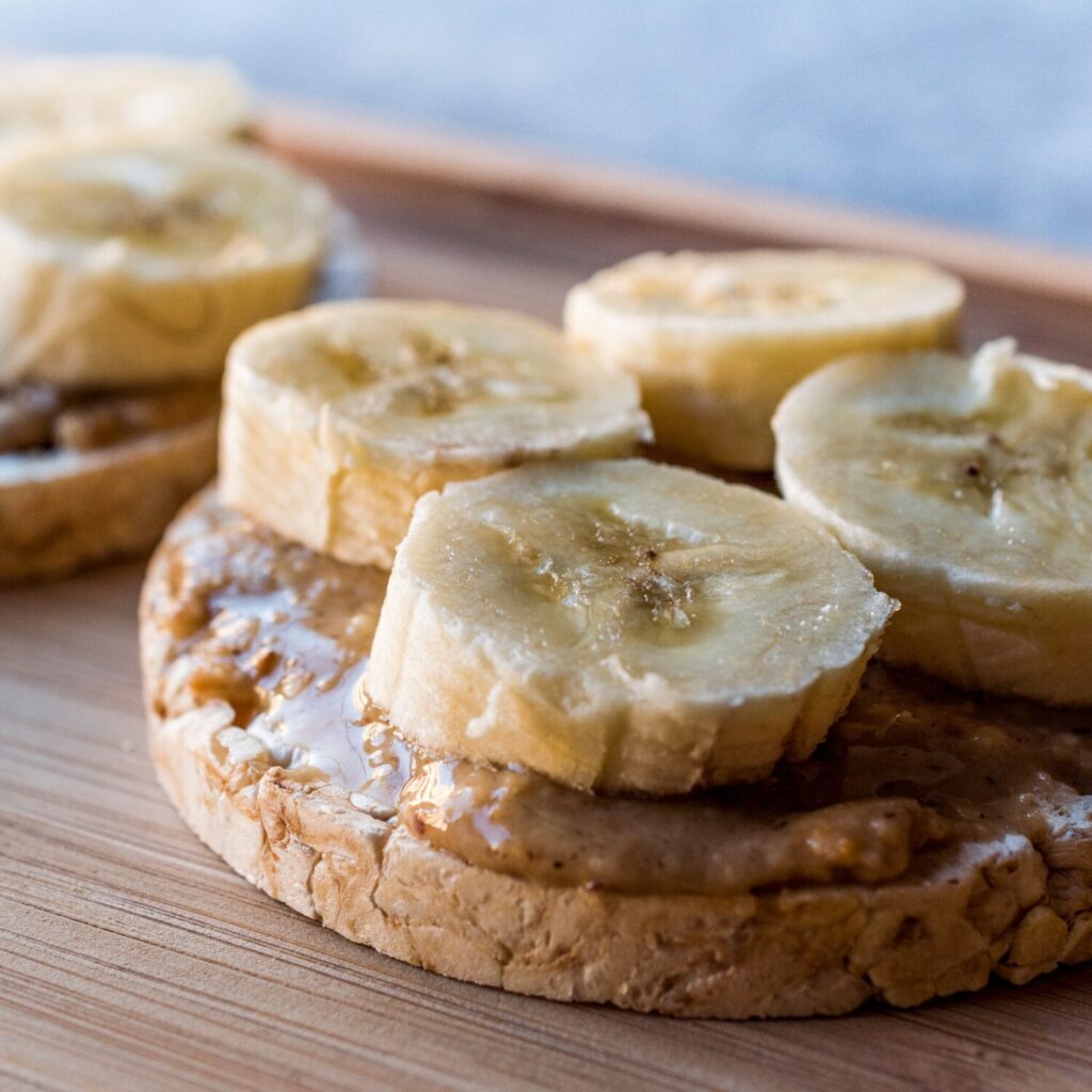 Rice cakes with almond butter